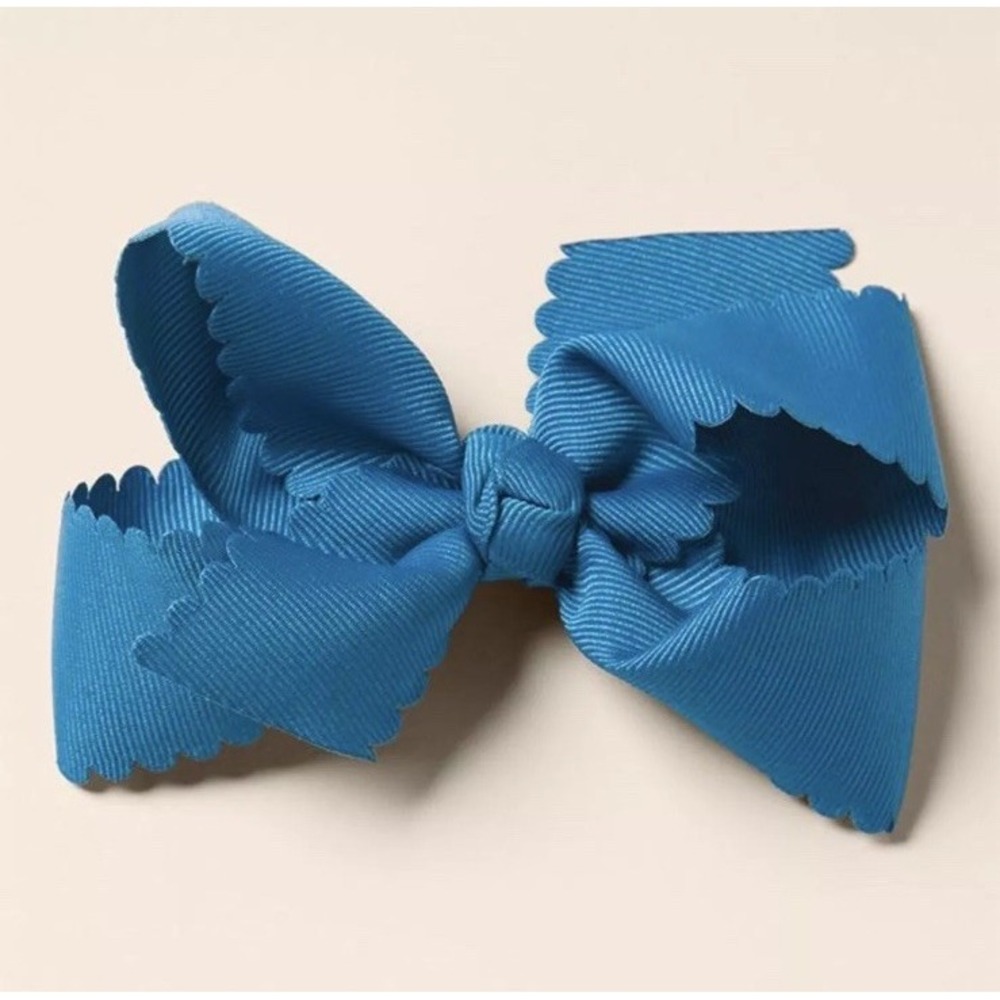 Matilda Jane Heart to Heart Twilight Blue Medium Wee Ones® Bow is 3"H x 5"W